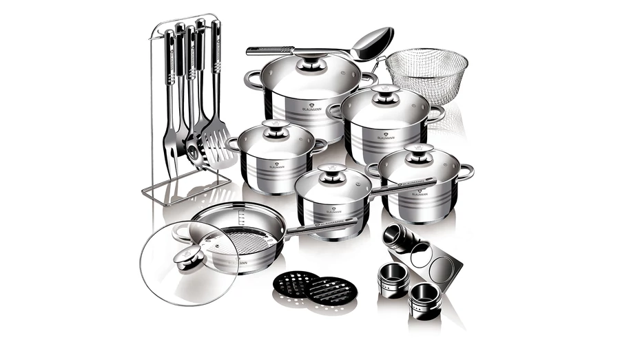 Blaumann Gourmet Line 27 r�szes Jumbo rozsdamentes ac�l ed�nyk�szlet